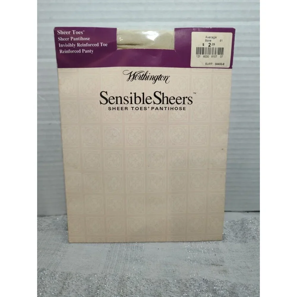 Vintage Worthington‎ JC Penney Sensible Sheers Pantihose Bone 81 Average New